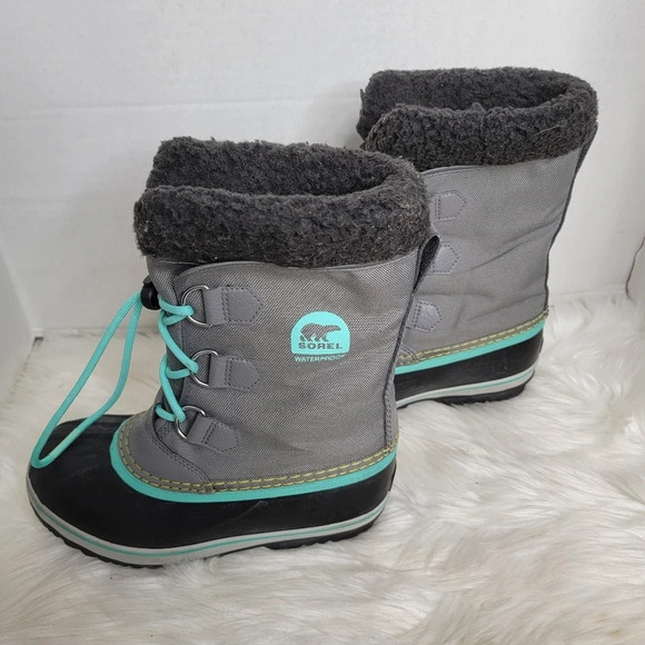 Sorel Youth Yoot Pac Nylon Cold Weather Boot Quarry/Dolphin 4  US Big Kid - Picture 1 of 10